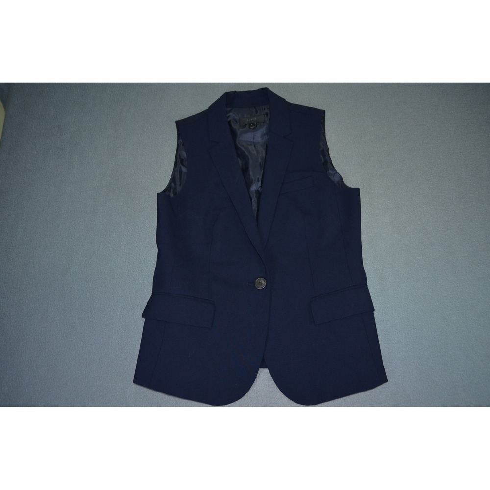 J. Crew Collection Tollegno 1900  Vest Italian Wool Women's 4 Blue Style A2409